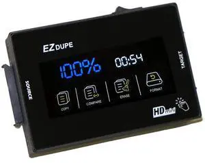 Acumen Disc EZ Dupe 1 to 1 Hard Drive Duplicator with Touch Screen - 2GB/Min - 3.5" & 2.5" SATA HDD SSD Storage Cloner - up to 150MB/s Copier Speed (SOHO Series HDMini) DM-HS0-2H1BTP