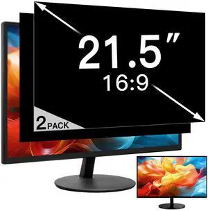 2 Pack 21.5 Inch Privacy Screen for Computer Monitor, Eye Protection Anti Glare Computer Screen Cover, Removable Anti-Scratch Computer Screen Privacy Shield for 21.5'' 16:9 Aspect Ratio Monitors