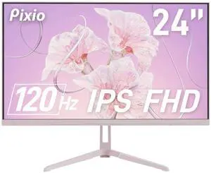 Pixio PX246 Wave Pink 24 inch 120Hz Refresh Rate FHD 1080p Resolution IPS Panel 4ms GTG Response Time Gaming Monitor with Adaptive Sync