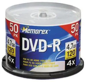Memorex 4.7GB 4X DVD-R (50-Pack Spindle)