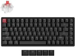 Keychron K2 75% Layout QMK Wireless and Wired Options Mechanical Keyboard Super Red Switch, Paired with Shine-Through Double-Shot PBT Keycaps for Mac Windows-Version 3