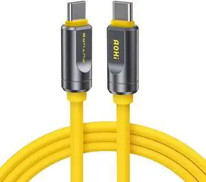 AOHI USB4 2.0 Cable 6.6ft with 240W PD3.1 Fast Charging, 80Gbps Data Transfer, Dual 8K/Triple 4K Display, The Future Adonis USB C Cable for MacBook Pro/Air, iPhone 17 Pro Max, SSD, Docking, Yellow