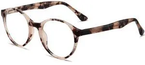 ANRRI Retro Round Blue Light Blocking Glasses Women Men Computer Eyeglasses Anti Blue Light Glasses with Anti Eyestrain & UV Glare for Gaming Leopard Frame