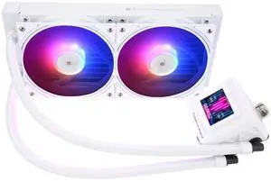 Thermalright FW SE 240 ARGB White CPU Water Cooler with 2 PWM ARGB Fans with 2000RPM,IPS LCD Screen with 320*240 Resolution,Liquid CPU Cooler with 2-in LCD Display,PC Cooler for AM5,Intel LGA1851/1700