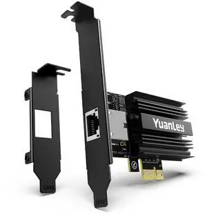 10G PCIe Network Card, YuanLey 10G Base-T Ethernet Card with Marvell AQC113 Conrtoller, PCIE to 10Gb RJ45 Ethernet Adapter NIC Compatible with PCI Express X1,X4,X8,X16, for Windows 10/11, Linux OS