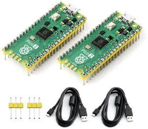 Waveshare 2PCS Raspberry-Pi-Pico-2-M, Compatible with Raspberry Pi Pico 2 Microcontroller Board, Based On Official RP2350 Chip, Dual-Core & Dual-Architecture Design, 3 Items, 2PCS Version
