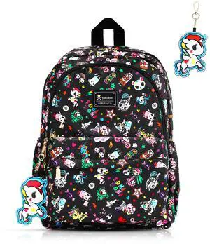 Tokidoki Unicorno Backpack Cute Travel Laptop Backpack for Women Casual Bag Lightweight Cloth Canvas Backpack Daypack Handbag (Backpack-Back cs)