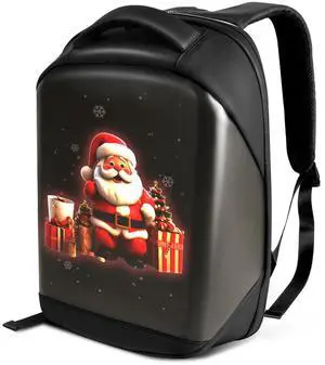 AUTOBABA LED Backpack with Full-color Programmable Screen, App Control Laptop Backpack, Waterproof Luggage Bag for Camping Cycling Travelling, DIY Fashion Backpack
