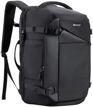 Mecrowd Large Travel Backpack for Men 40L, Carry On Backpack TSA 17.3 Inch Laptop Mochila Flight Approved, Large Business Daypack Waterproof,Carry on bag Weekender College for Men Women, Black
