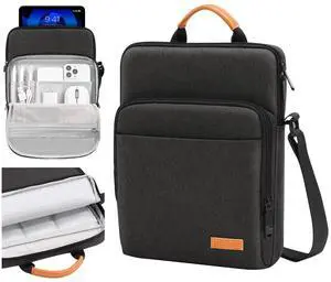 Dadanism 9-11 Inch Tablet Sleeve Bag with Shoulder Strap for iPad 10th Gen 10.9", iPad (A16) 11",iPad 9/8/7th Gen 10.2",iPad Air 11",iPad Pro 11",iPad Air5/4 10.9",Galaxy Tab A9+ Plus 11",Black & Gray