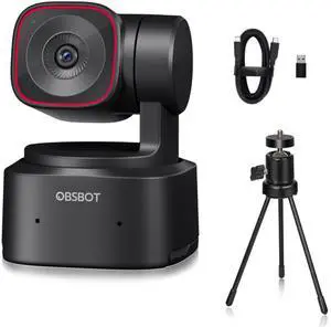 OBSBOT Tiny 2 Lite, PTZ 4K Webcam 1080P@60fps HDR, PC Camera with AI Tracking, Micros with AI Noise Cancellation, Tripod, Gesture Control, Auto Focus, Plug & Play, Ideal for Gaming or Streaming