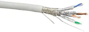 MICRO CONNECTORS 250 Feet Cat7 23AWG Solid & Shielded Bulk Ethernet Cable (S/FTP) CMR Riser-Rated/White (TR4-580SRWH-250)