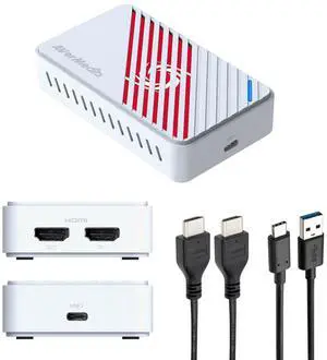 AVerMedia 4K HDMI Capture Card, USB Game Capture Card for Streaming and Recording with True Low Latency on PS5/Pro, Xbox, Switch 2, PC on Twitch, OBS, for Win11, Mac-GC553Pro Live Gamer Ultra S White