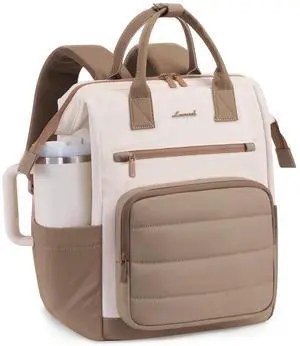 LOVEVOOK Puffer Laptop Backpack for Women, 15.6 Inch Work Backpack purse for Nurse Teacher, College Back to School Bookbag for Teen Girls, Personal Item Travel Bag Computer Daypack for Daily Commute