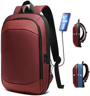 hk Business Backpack for Men 17 Inch,Slim & Expandable Waterproof Travel Laptop Backpack with USB Charger Port (Red) hk Business Backpack for Men 17 Inch,Slim & Expandable Waterproof Travel Laptop Backpack with USB Charger Port (Red)