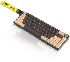 Geniusho KG18 Wired Mechanical Keyboard - Brown Gray, Aluminum Alloy Base, RGB Backlight, Support Key Macro Definition QMK/VIA, Hot-Swappable Gasket Structure, Metal Knob