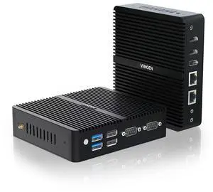VENOEN Fanless mini PC Win 11 Pro Industrial PC 12th Gen in-tel J6412 Processor, 8G DDR4 256G M.2 SSD Office Home Industrial Mini Computer, 2xHD+DP Triple Display/2xLan/2xRS232 COM/WiFi/BT 4.2