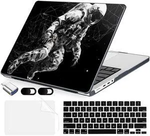 MecBevia for MacBook Pro 14 inch Case M5 M4 M3 M2 A3434 A3112 A3401 A3185 A2918 A2992 A2779 M1 A2442 Pro Max Chip (Released 2025 to 2021), Hard Shell Cover for MacBook Pro 14", Astronaut