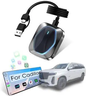 2in1 Wireless Carplay Adapter for iPhone Android,Plug n Play Automatic Reconnect,Convert Wired to Wireless Bluetooth Carplay Adapter Dongle,for Toyota/Honda/Cadillac/Ford/Chevrolet/Jeep (USB A/C)03bb