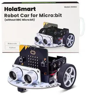 HOLASMART microbit Mini Car Kit Compatible with BBC Micro:bit V2 and V1,STEM Educational Coing Project for School StudentWithout Micro:bit and AAA Battery