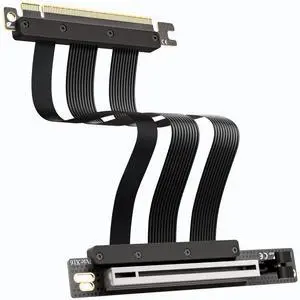 Neuonn PCI-E 5.0 Riser Cable, PCIe 5.0 X16 High Speed Flexible GPU Riser Cable with PCI Express Port for GPU Extension Card, Length 20cm (Black)
