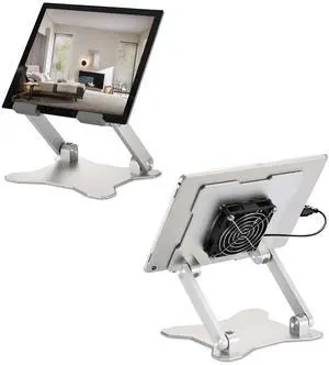 Surface Pro Stand, iPad Cooler,Cooling Pad,Aluminum Sturdy Tablet Stand Holder with Quiet Fan for Microsoft Surface Tablets,iPad Series,Samsung Galaxy Tabs-Up to 15-in Tablets