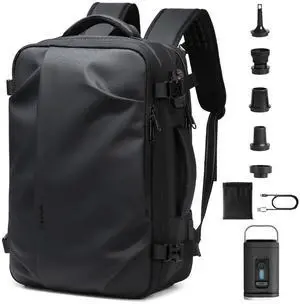 Cusangel vacuum compression backpack travel with Portable Electric Vac Pump,Vacpack,Pocket Air Pump, 45L Expandable 60L Airback (with Vacuum pump)