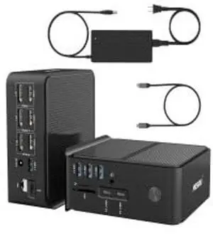 DisplayLink Docking StationTriple Monitor,Mosirui 18 in 1USB C Laptop Docking Station 8K Display for MacBook M3/M2/M1,Windows/Thunderbolt 5/4/3 with 3 XHDMI,3XDisplayPort,4X USB3.1,120W Power Adapter