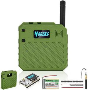 1Pack ESP32 LoRa V3 Development Board + 3.7V 3000mAh Battery + Custom Case Set - 915MHz Meshtastic Antenna and SMA Antenna Surport WiFi Bluetooth LoRa V3 Devices for Arduino LoRawan IOT (N33,Green)