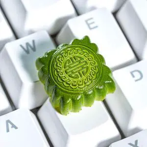 Mid-Autumn Festival Green Mooncake Artisan Keycap R1 SA Profile Custom Cute Keycaps 1U ESC Handmade Gaming Resin Key Cap Cherry MX Switch Compatible Mechanical Keyboard Lover Gift
