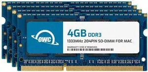 OWC 16.0GB (4 x 4GB) 1333MHz DDR3 SO-DIMM PC3-10600 204Pin SO-DIMM CL9 Memory RAM Upgrade Module for iMac and PC Laptops (OWC1333DDR3S16S)