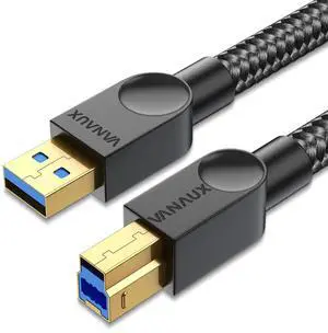 VANAUX USB 3.0 Cable B Male to USB A Data Cable USB 3 Type B Cord Compatible with Docking Station, External Hard Drivers, Scanner and More-Black (33feet/10m) VANAUX USB 3.0 Cable B Male to USB A Data Cable USB 3 Type B Cord Compatible with Docking Station, External Hard Drivers, Scanner and More-Black (33feet/10m)