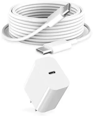 GKW iPad Chrager Fast Charging for iPad Pro Air Mini A17 A16 10th iPhone 16 16e 15, Type C Chrager 20W Fast Charging Block Plug & 6ft USB C to C Cable, 1Pack White