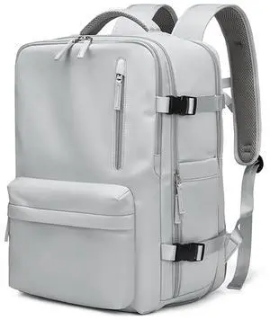 Women Travel Backpack,16 Inch Expanded 39L USB Charging Business Laptop Backpack with Shoe Bag,waterproof hiking outdoor Backpack (Light blue)