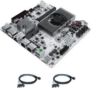 1 * 10G 2*i226-V 2.5G 3LAN NAS Motherboard 8*SATA3.0(2*SFF 8643) 2*M.2 NVMe 1*DDR5 PCI-E x4 Slot USB3.2+Type-C 10Gbp Soft Router ITX Mainboard M.2 E_Key WiFi HDMI/DP1.4 Supports 4K@60Hz (8P N355 NAS)