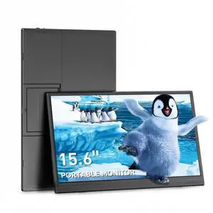 Veout Portable Monitor 15.6-inch, 1080P USB-C HDMI Ultra-Slim Travel Monitor with Kickstand, Eye Care, External Second Screen for Laptop PC MAC Phone PS4/5 Xbox Switch