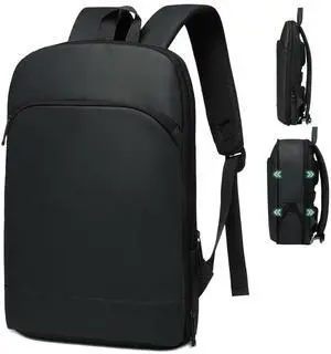 SUIKIHUM Slim Laptop Backpack for Men, Expandable Business Backpack with 16" Laptop Compartment - TSA 15L-25L Capacity Lightweight for Work Office, Black