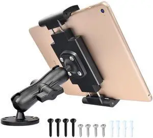 VAUBORTTI Heavy-Duty Tablet Mount, Aluminum Arm, Screw-Locked Holder, Industrial AMPS Base  Fits RAM B Size  Truck, Car, RV Dash, Desk, Wall Mount  712.9" iPad Pro, Air, Mini, Galaxy Tab Holder