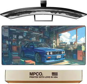 MPCO. Large Gaming Mouse Pad- 36" x 17" DURAGLYDE Manga Motors Benjis Mouse Pad Mat - Full Desk Mouse Pad for Smooth Control - Non-Slip, Washable, Smooth Finish Large Mousepad for Desk