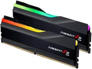 G.SKILL Trident Z5 RGB Series DDR5 RAM (Intel XMP 3.0) 128GB (2x64GB) 6400MT/s CL36-44-44-102 1.35V Desktop Computer Memory U-DIMM - Matte Black (F5-6400J3644F64GX2-TZ5RK)