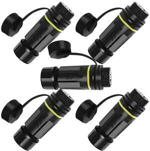 ANMBEST 5PCS Shielded RJ45 10Gbps CAT7 Waterproof Panel Mount Connector IP68 Cat5/5e/6/7 8P8C Ethernet LAN Cable Coupler Female to Female Outdoor Network Adapter