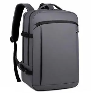 Travel Laptop Backpack for Men Women, Carry On Backpack Airline Approved Waterproof, 15.6" Business Work Backpack with USB Charging Port Rucksack Casual Daypack for Commute College Travel - Grey