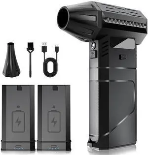 COSANO F3 Electric Air Duster with 2 Magazine-Style Batteries, 220g+ Strong Airflow, 2 Magnetic Nozzles, 3-Speed Cordless Blower with LED, Electric Inflator, Keyboard Duster for PC, Car & Electronics