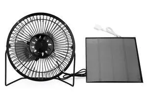 USB Solar Powered Fan Mini Portable Air Conditioner Cooling Ventilation Fans for Traveling Fishing Camping Hiking Backpacking BBQ Baby Stroller Picnic Biking Boating