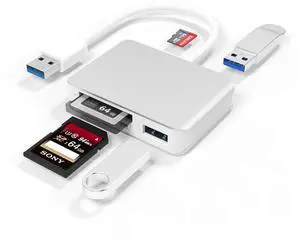 USB 3.0 XQD Card Reader SD(HC/XC) TF Card Reader with USB3.0x2 Fast Speed Up to 5Gbps,Compatible with Sony G&M Series XQD Memory Card Reader and TF/SD/SDHC Cards, for Windows/Mac OSUpgraded Version