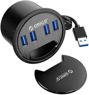 ORICO Desk Grommet, 4 Port USB 3.0 Hub, 5Gbps Data Transmission with 4.9ft Cord for Diameter 2.36" or 60MM Hole, Office Accessories, for PC, Flash Drive, HDD Enclosure and Other USB Devices