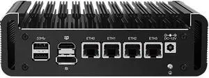 Firewall Micro Appliance, Fanless Firewall Mini PC Intel N150 Quad Core, DDR5 RAM, VPN, Router PC, AES-NI, 4 Intel 2.5GbE I226-V LAN, 8GB RAM 128GB SSD