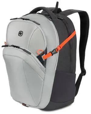 SwissGear UrbanPro Laptop Backpack, Laptop Bag Fits Most 16-Inch Laptops, Commuter Friendly Trolley Sleeve, Ideal for Work, Travel or School - Light Grey/Charcoal (18.5-Inch)