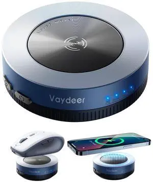 Vaydeer Multiple Mouse Mover, W1 Mouse jigglerWireless Charger 2-in-1, Undetectable Shaker Wiggler Device, Automatic Phone Charging Pad, Quiet Mice Giggler Juggler to Keep PC Active