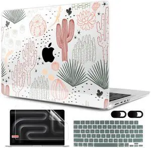 MEEgoodo Case for MacBook Pro 14 inch (M5/M4/M3/M2/M1) 2025 2024 2023 2021, Case Fit Model A3434/A3112/A3401/A3185/A2918/A2992/A2779/A2442 Pro/Max, Cacti